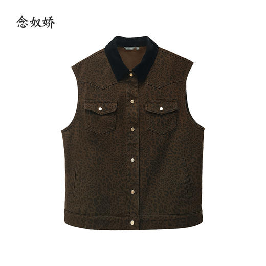 【商场同款】CNI5A87 “ 豹纹马甲 ” 巴恩风复古翻领马甲  酷感十足 商品图7