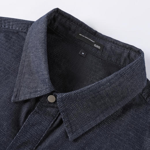 GXG男装【贴布口袋】春季男款时尚休闲牛仔翻领长袖衬衫K&C 商品图7