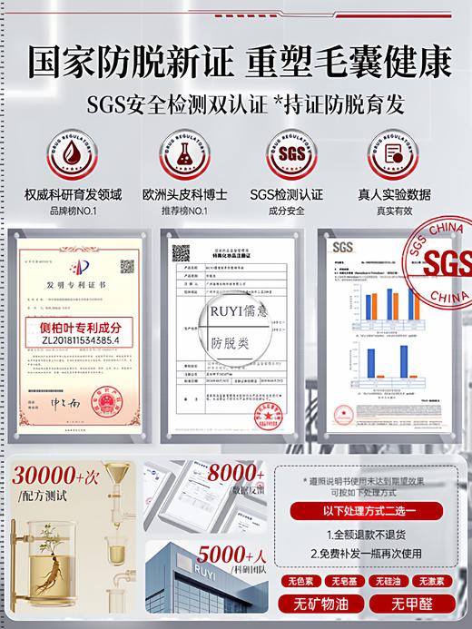 【国妆特字认证】儒意·臻萃防脱精华液 稳固发根 减少掉发 滋养头皮 减少出油 温和配方无刺激 100ml/瓶 商品图2