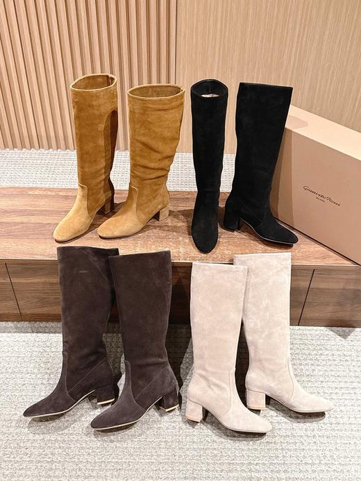 Gianvito Rossi 复古麂皮高跟堆堆靴 短版(DBG) 商品图1