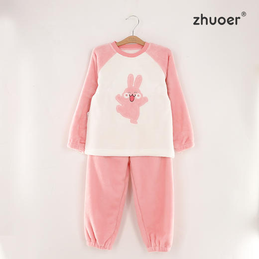 【可爱绒绒家居服套装】男女宝通用两件套保暖防风冬装百搭款内搭外穿两用柔软亲肤 商品图0