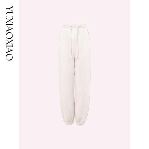 余潇潇【加州旅行】加绒保暖棉混纺烫钻水晶珠点缀百搭宽松束脚裤 商品图3