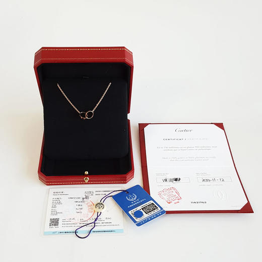【98新】Cartier卡地亚LOVE系列B721230018K玫瑰金双环LOVE项链链长约44cm女士251125AK01 商品图1