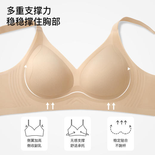 【298选3】A1-【A-C杯】【圆润全罩杯】【隐形粉底液内衣洞洞杯】润微提拉聚拢无钢圈舒适无痕薄款内衣文胸罩   提拉羽纱 商品图5