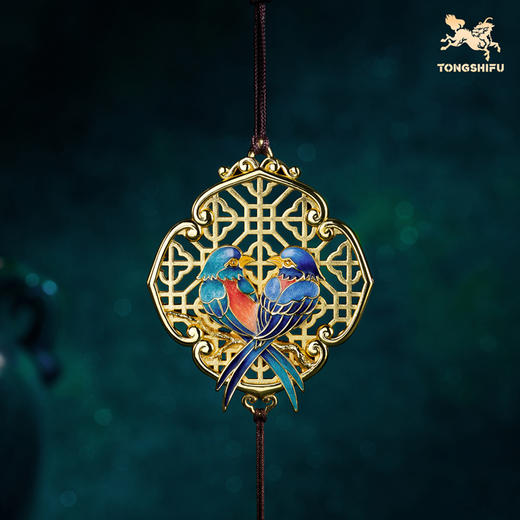 铜师傅《四喜临门》桌面客厅喜鹊包包铜挂件 家居装饰乔迁礼物 商品图0