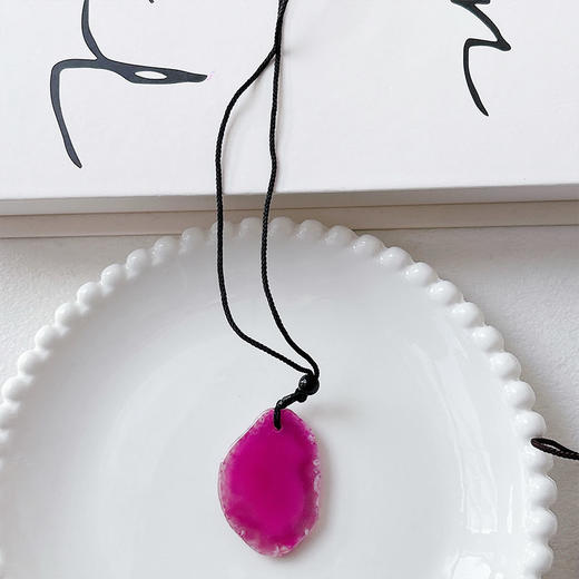 边缘不规则叶片形状天然石长链项链-纪念日百货门店同款168195420 商品图2