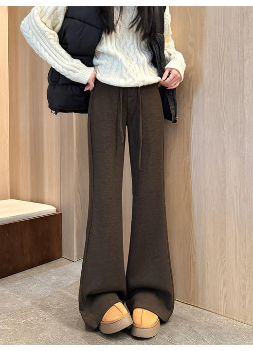 【YW】无忧购羚羊绒加绒高腰喇叭裤女秋冬季显瘦休闲抽绳运动裤Z818/Z819/Z820（截单后3-5天发货） 商品图7