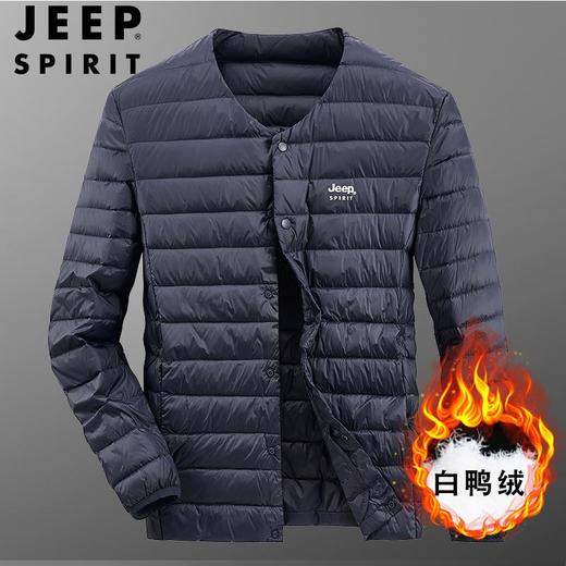 JEEP SPIRIT冬季男士羽绒服青年轻薄保暖防寒白鸭绒羽绒外套8910 商品图0