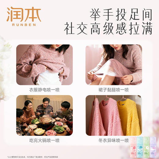 【积兑换】润本抗静电香氛喷雾 75ml 衣服头发除静电去味柔顺剂除皱抗静电 可倒喷 商品图5