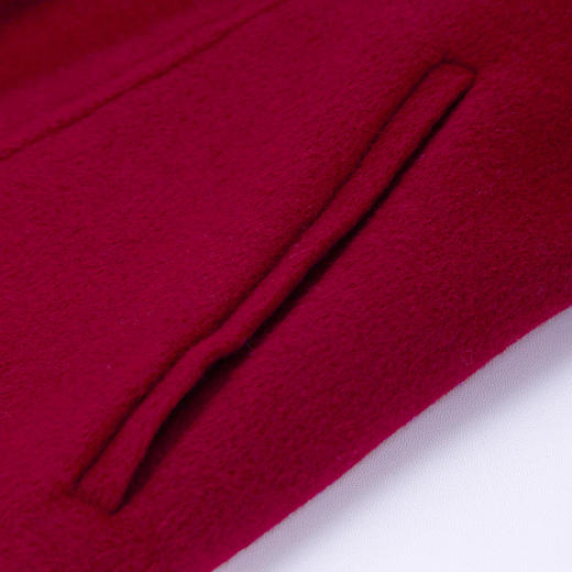 QH960斯尔丽2025新款轻薄修身气质高雅流金蝴蝶胸花长款羊毛大衣 商品图7