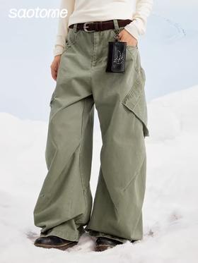 早已女惠子saotome/STMKZ14880/水洗磨毛梭织工装裤