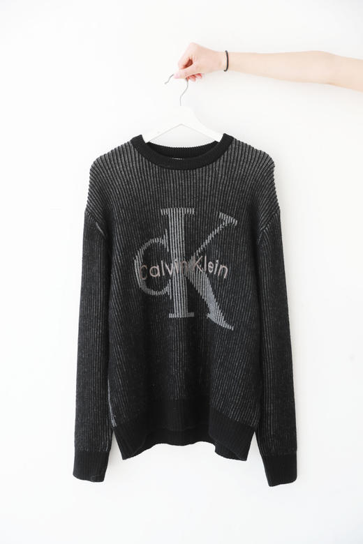 大字母肌理感毛衣，慵懒风氛围针织衫。情侣宽松打底毛衣C112866 商品图4