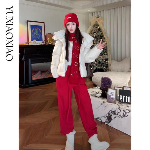 余潇潇【零度环游】波兰95白鹅绒三防时尚连帽长款宽松羽绒服保暖 商品图3