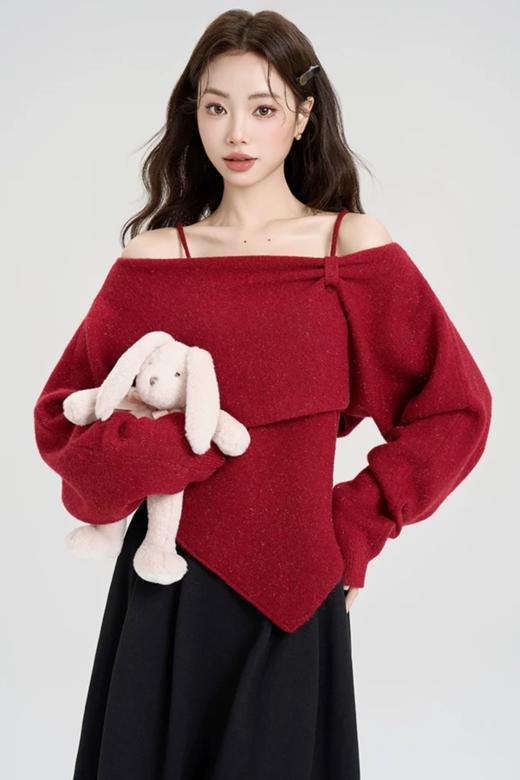 amadella 高级感不规则吊带罩衫上衣两件套 21822 商品图4