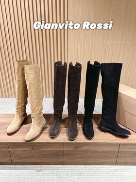 Gianvito Rossi 复古麂皮过膝长筒靴(DBG)