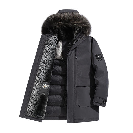 【90白鹅绒】罗蒙羽绒服男士保暖毛领帽子派克服棉服时尚休闲日常外套 商品图2