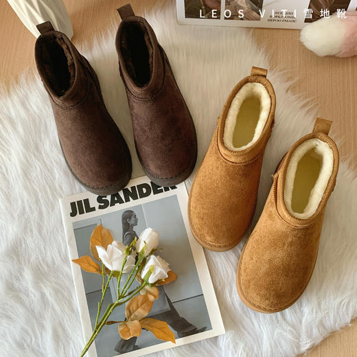 【多妈团购 LEOS VITI加厚雪地靴】经典双色百搭款，驼色温柔，摩卡棕高级，闭眼拍不踩雷，360°蓬松绒毛内里加绒+加绒鞋垫，双倍锁温-安嘉 商品图0