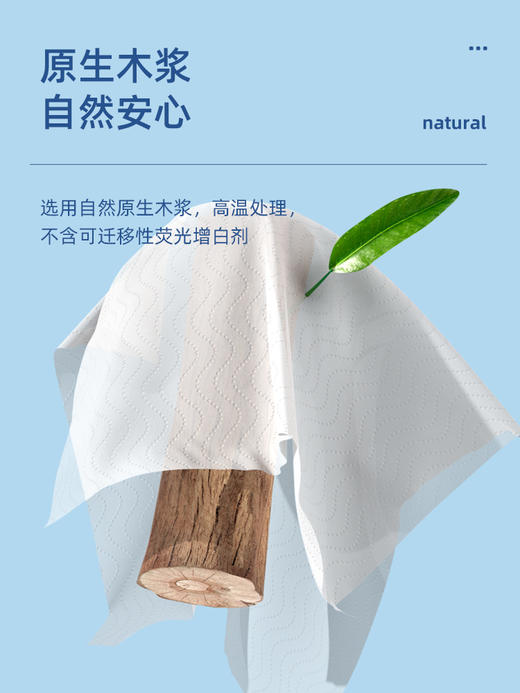 植护 气垫有芯卫生纸（碎冰蓝系列）100*120/5层 125g 12卷*1提 商品图1