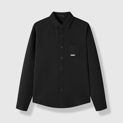 GXG男装【华夫格肌理】25春季简约翻领工装贴袋男式长袖休闲衬衫K&C 商品图7