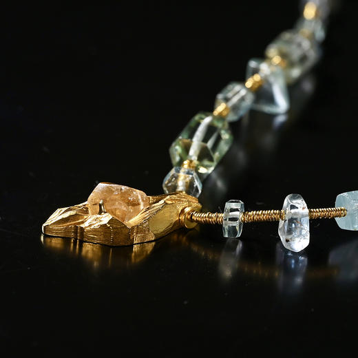 西亚高古黄水晶+汉代海蓝宝项链 商品图4