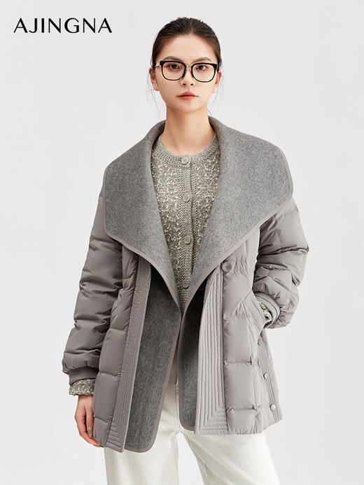 【商场同款】阿菁娜冬季新款宽领羽绒服减龄不臃肿A30D216016 商品图1