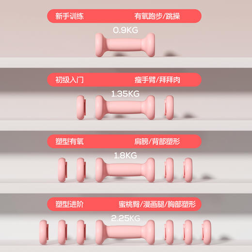 哑铃女士可调节重量健身家用2kg5kg一对杠铃棒铃实心铸铁铃壶器材 商品图1