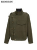 水洗复古绿户外短夹克上衣 商品缩略图1