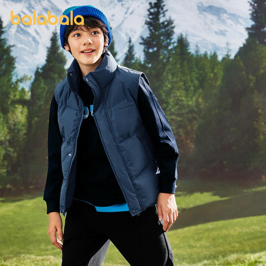 巴拉巴拉童装男童羽绒马甲2023新款秋冬中大童儿童女童保暖上衣潮 商品图0