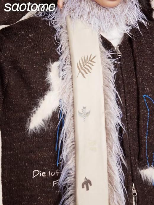 早乙女惠子saotome/STMPSWJ141145/飞鸟印花毛毛围巾 商品图2