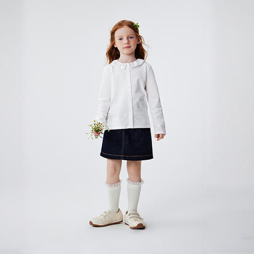 迷你巴拉巴拉女童宝宝儿童衬衫甜美可爱花边领植物纤维亲肤春新品 商品图2