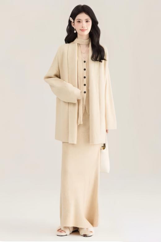 Le Malene 高级感慵懒风针织开衫半裙三件套装 21796 商品图1