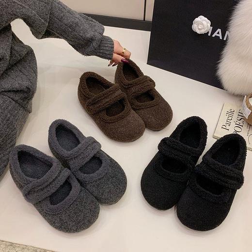 【YW】无忧购加绒玛丽珍鞋女秋冬毛毛鞋呢面勃肯棉鞋F17（截单后3-5天发货） 商品图1