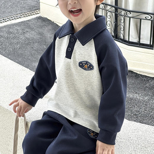 裁缝学苑TQ185卫衣纸样儿童男童秋装新款男孩插肩袖上衣polo衫样板 商品图4