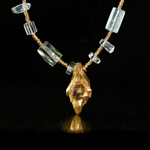 西亚高古黄水晶+汉代海蓝宝项链 商品图1