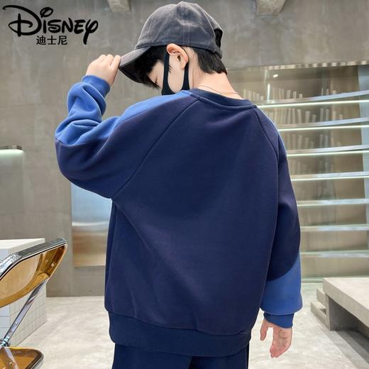 迪士尼男童加绒卫衣加厚冬季2024新款儿童上衣男大童打底衫一体绒 商品图3