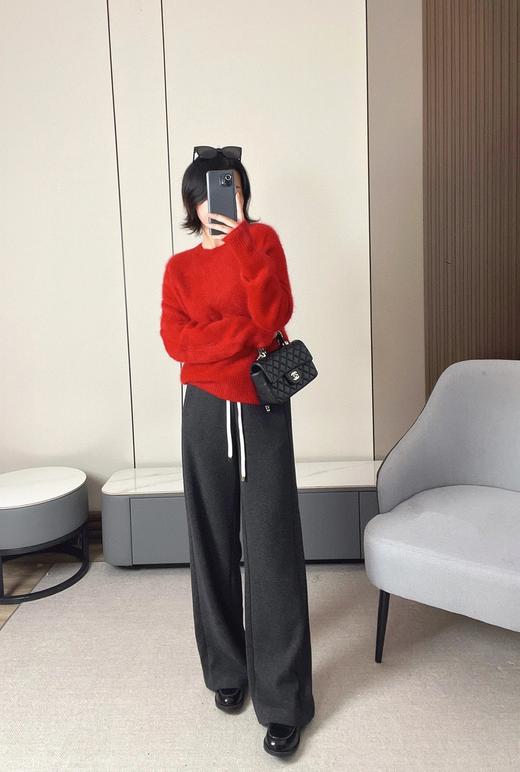 高品质神裤~【直筒羊毛裤】撞色的高腰裤腰边设计+窄腿阔版的版型，显瘦显腿长！无标发货WD 商品图4