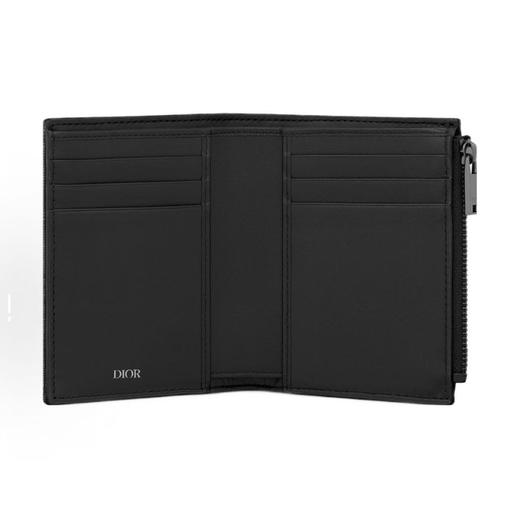 迪奥字母徽标双折设计 Oblique提花织物 卡包 黑色全（ZB*LZ） 商品图2