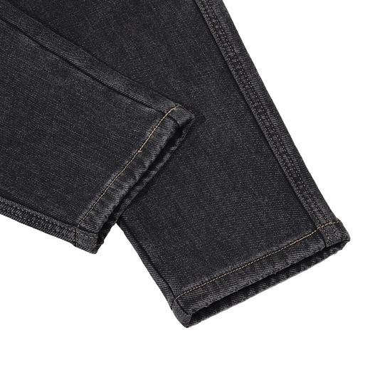 半身缘男裤 冬季小直筒潮牌抓绒厚款高弹牛仔裤254201U10130169 商品图4