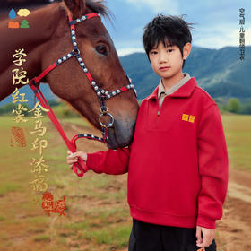 【新年款学院风翻领卫衣】森林棠26新款儿童轻暖翻领半拉链卫衣20361145