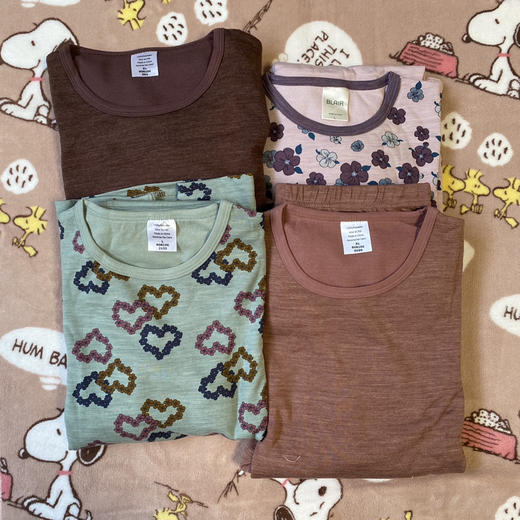 53%美丽诺羊毛40%棉敏肌不扎 女士内衣打底套装 商品图0