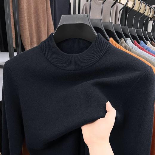 秋冬新品半高领保暖加厚羊毛衫打底中年男T恤净色内搭男士打底衫    PSL-PSLA811 商品图2