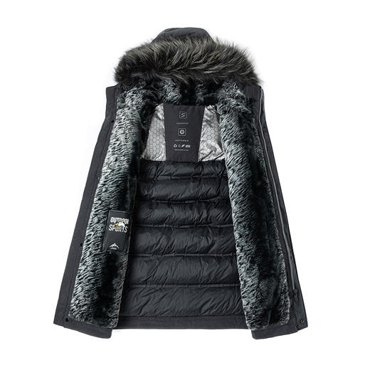 【90白鹅绒】罗蒙羽绒服男士保暖毛领帽子派克服棉服时尚休闲日常外套 商品图3