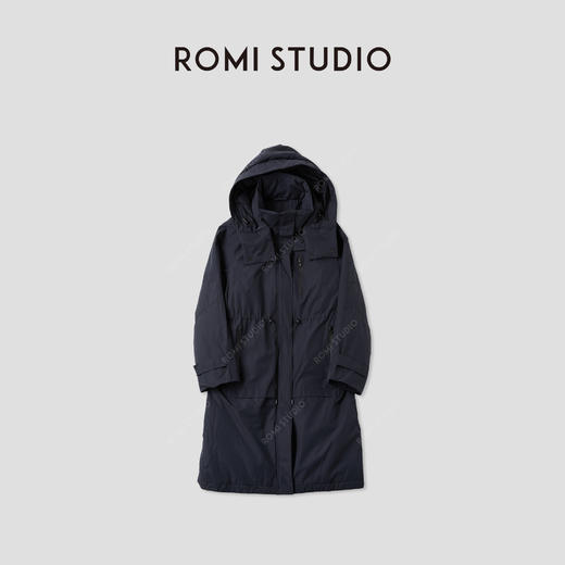 ROMI STUDIO“简约随性”高蓬松90白鹅绒长款连帽羽绒服 RWCWW86169 商品图0