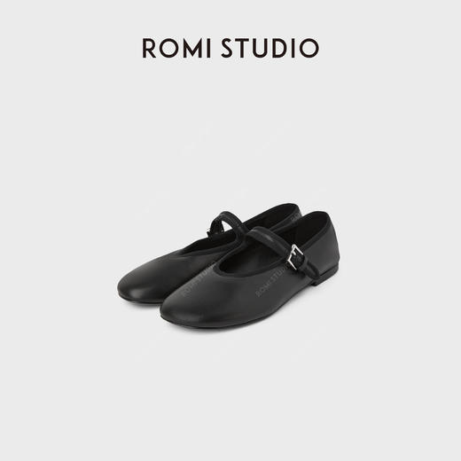 ROMISTUDIO“法式优雅”羊皮柔软一字针扣圆头芭蕾舞鞋 RWCLP37259 商品图1