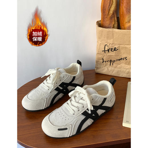 【YW】无忧购复古撞色拼接德训鞋女加绒保暖百搭通勤休闲运动阿甘鞋MIS-5759-1（截单后3-5天发货) 商品图4