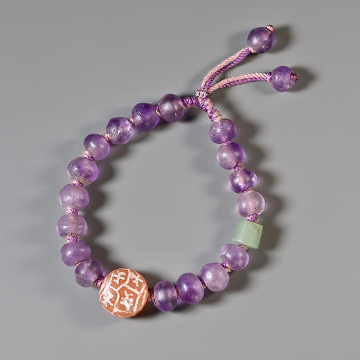 古波斯蚀花板珠+西亚高古紫水晶手串 商品图0