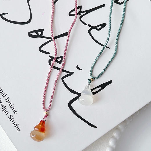 潮流百搭晶莹剔透天然石葫芦挂件长链项链-纪念日百货门店同款168195219 商品图0