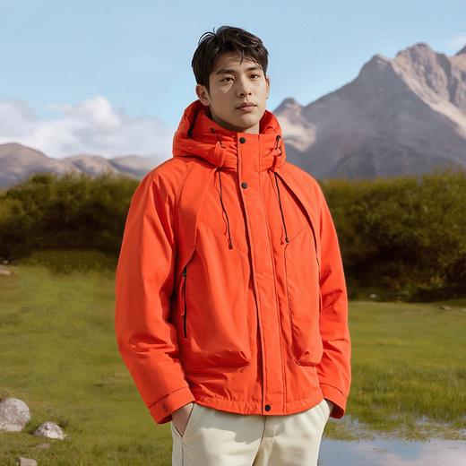 罗蒙冬季羽绒服男士时尚拼接大口袋休闲连帽防风保暖羽绒服外套 商品图4