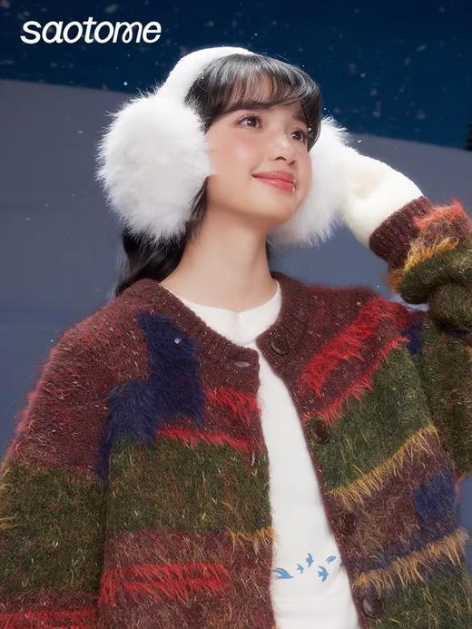 早乙女惠子saotome/STMMY141109/圣诞彩条毛衣开衫 商品图2