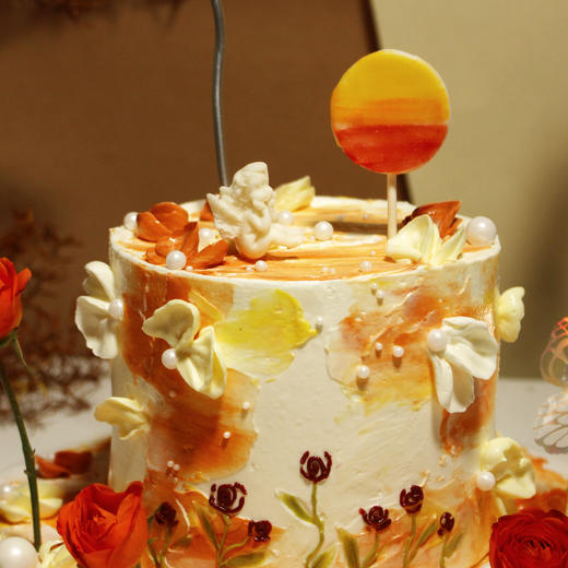 射手座灵感蛋糕【热烈的绽放】1.5磅 香草奶油芒果夹心口味 | 左羊 商品图5